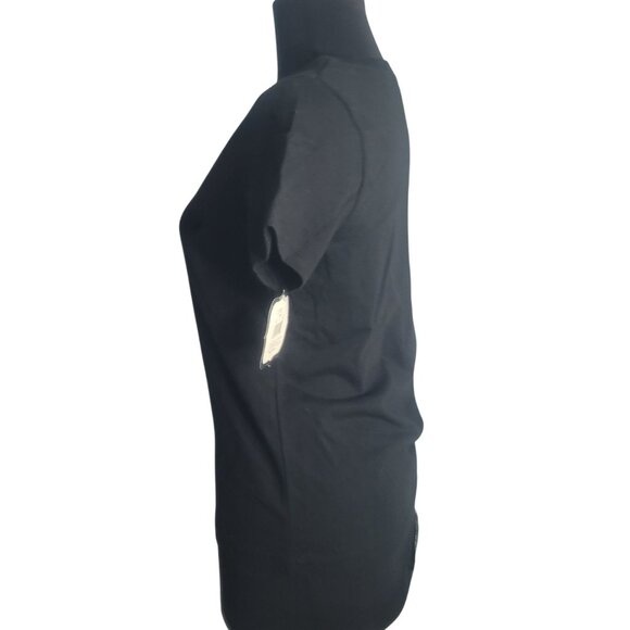 Halloween Size L Womens Black T Shirt Pink Skeleton Heart Design Glitter NEW - Picture 4 of 8